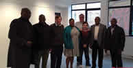 Group photograph with the team from VelocityRDT and ScienceScope Ltd<br>
L-R: Mr. Victor Alivide (Council Manager); Dr. Sanusi Alli (Supervisor for Works); Mr. David Crellin (CEO ScienceScope Ltd); Hon. Omobolanle Akinyemi-Obe (Executive Chairman Coker Aguda LCDA); Mr. Simon Poyser (CEO VelocityRDT); Mr. Olusola Tobun (Head Administration & Human Resources); Mr. Olugbenga Shogbanmu (Director Education); 
